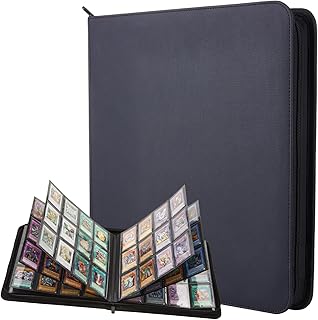 Lictin Trading Card Album, 576 Pockets Card Binder with Zipper Closure, Waterproof Trading Binders with Slide Loading, Cards Organizer Album for Game Card, Sports Card, Gift Cards, etc.