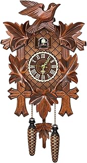 Budstfee Cuckoo Clocks for Wall, Cuckoo Clock with Working Bird Pendulum Wall Clock Wooden Cuckoo Clocks for Wall Coo Coo Clock with Night Mode for Living Room Bedroom Housewarming Gifts