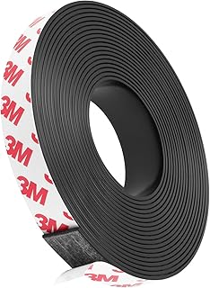 Flintronic 2m Magnetic Tape Self Adhesive, 15mm Magnet Strips for Window Screen/Door Curtain, Magnetic Strips with self Adhesive Backing, Cut and Stick Freely, for Whiteboards, Fridge Organization