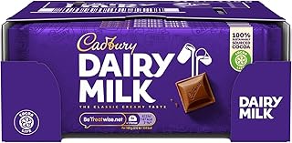 Dairy Milk Chocolate Bars, 110g Each, Packs of 21 Bars (168 Bars x 110g (8 Boxes))