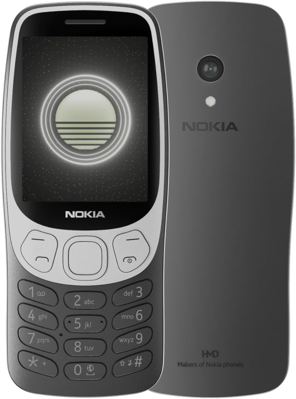 Nokia 3210 feature phone with 4G, 2.4" display, Retro design, 2MP camera, Dual SIM, Cloud Apps, 1450mAh battery, USB Type-C charging, Micro SD slot up to 32GB, Bluetooth 5.0 - Grunge Black-0