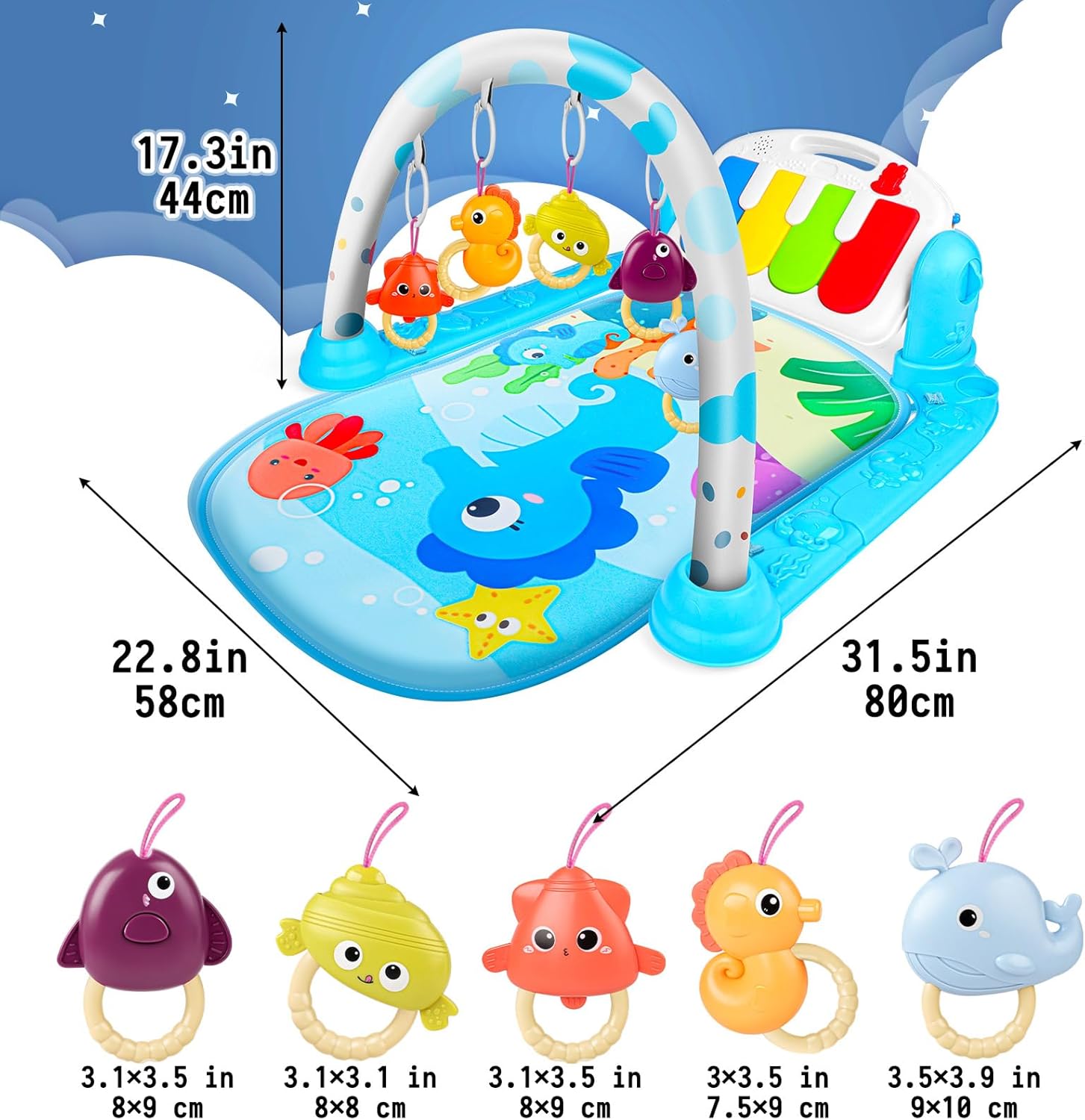 nicknack Baby Play Mat, Baby Play Gym Play Mat 0-6 Months Girls Boys, Baby Playmats & Floor Gyms for Newborn Baby-1