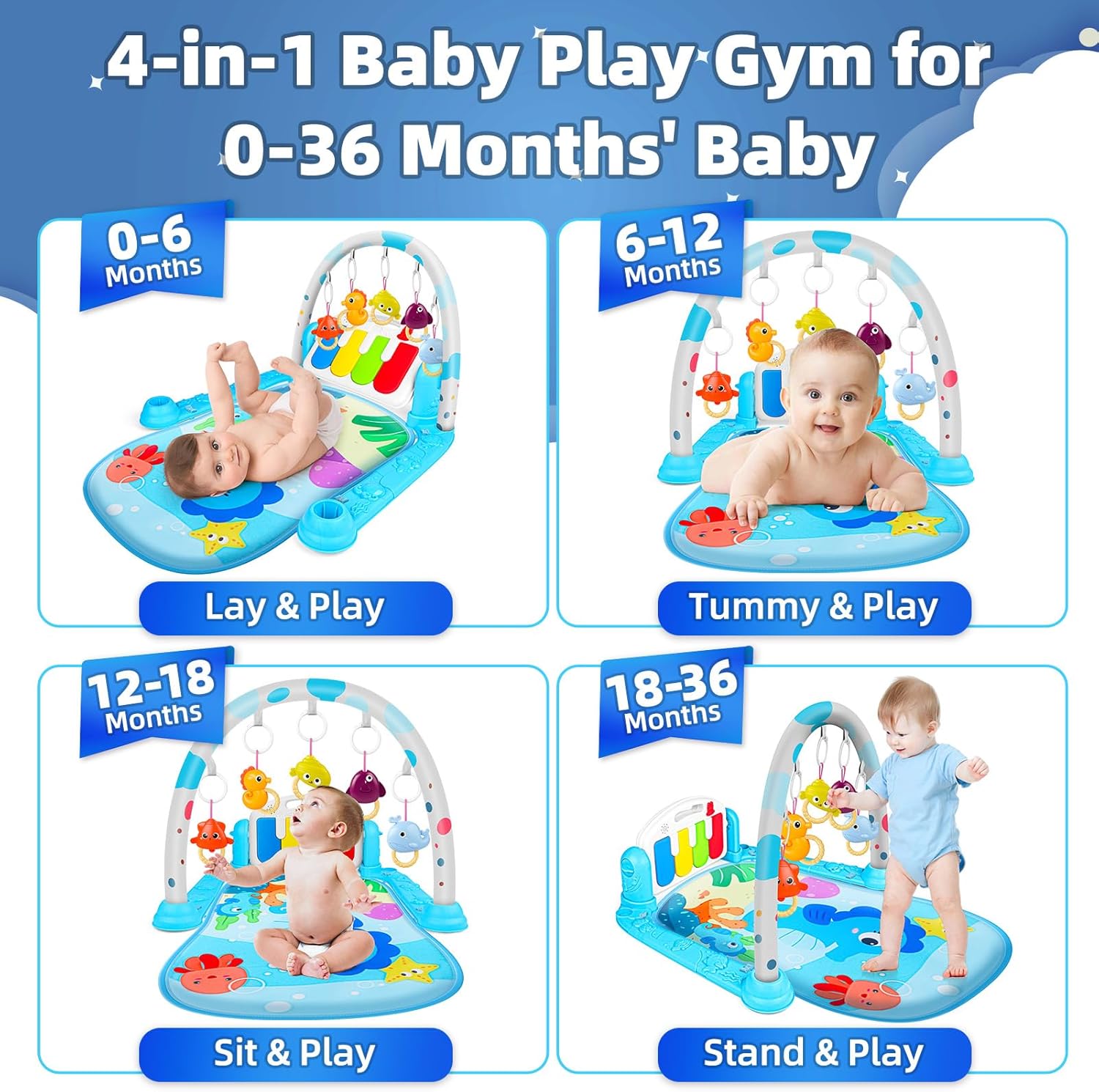 nicknack Baby Play Mat, Baby Play Gym Play Mat 0-6 Months Girls Boys, Baby Playmats & Floor Gyms for Newborn Baby-2