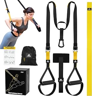 flintronic Sling Trainer Set, Suspension Trainer System, Suspension Trainer Home Gym Equipment with Adjustable Door Anchor, Professional Gym Fitness Training Straps for Indoor & Outdoor