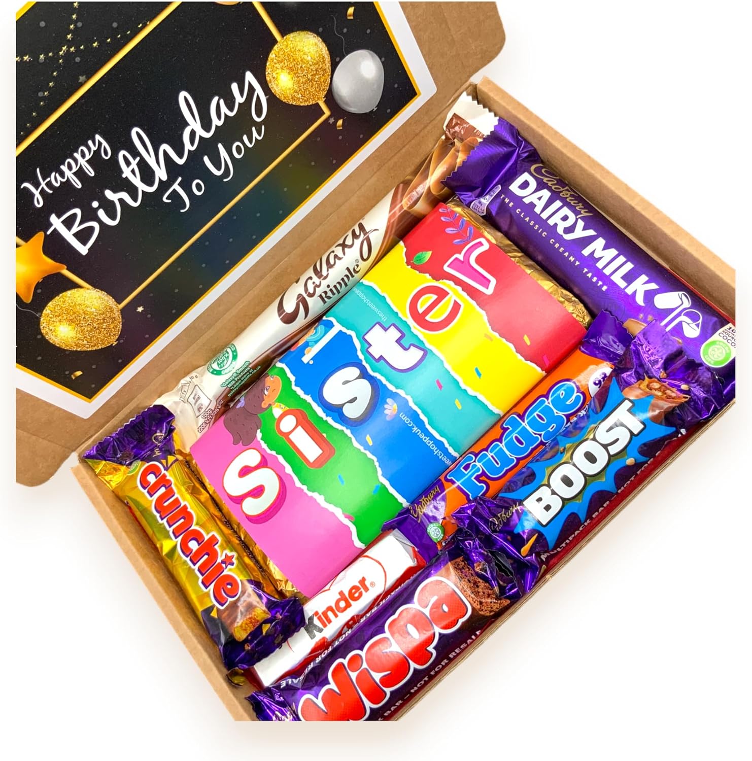 SISTER Chocolate Hamper - Birthday Gift for Sister - Happy Birthday Sister - Gift for Her - Present for Sister - Letterbox Gift Hamper-1