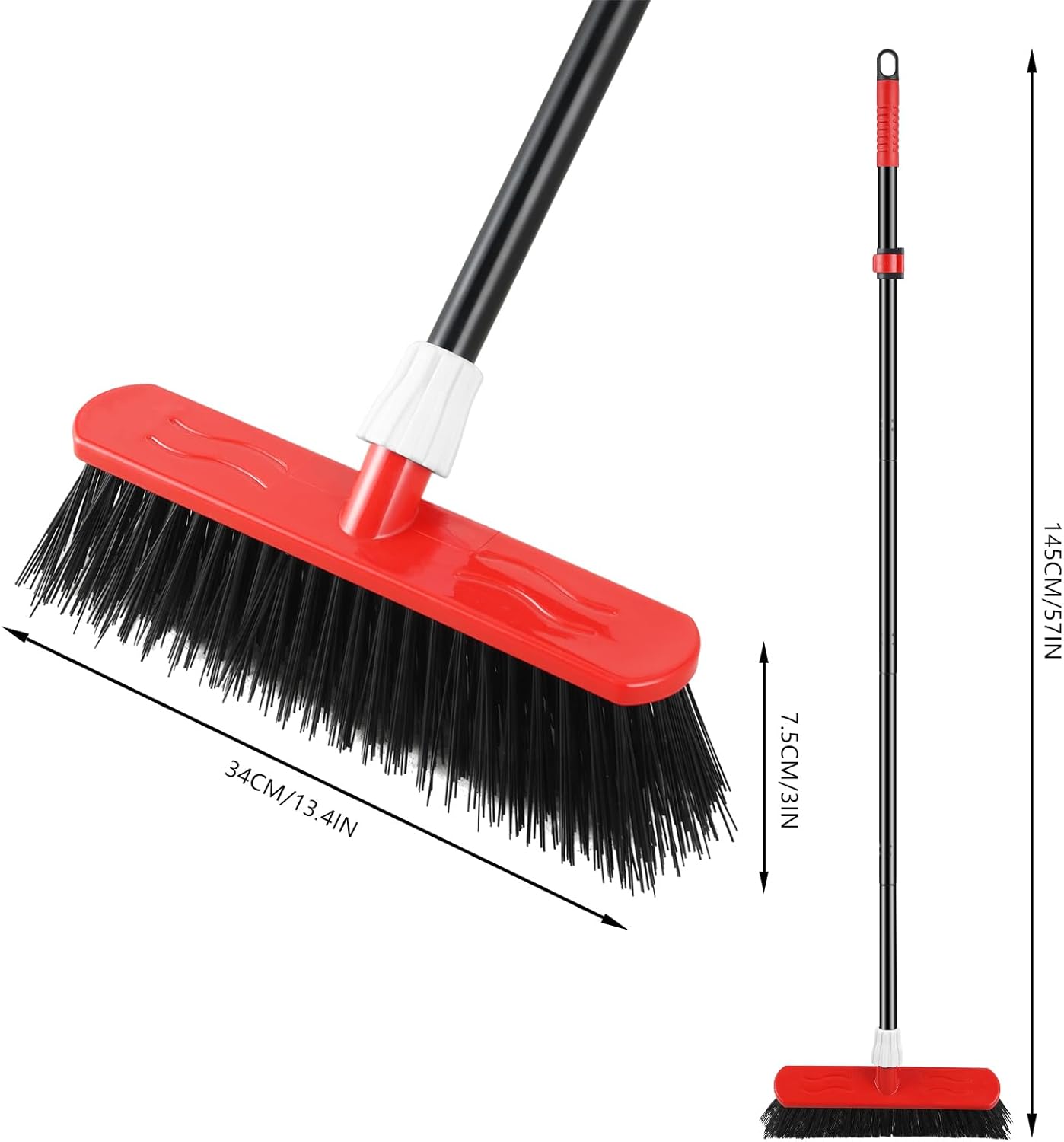 Mitclear Yard Broom Heavy Duty with Long Handle(57IN), Garden Brush with Stiff Bristles, Outdoor Sweeping Broom for Cleaning Gardens Yards Decking Pathways Driveways-3