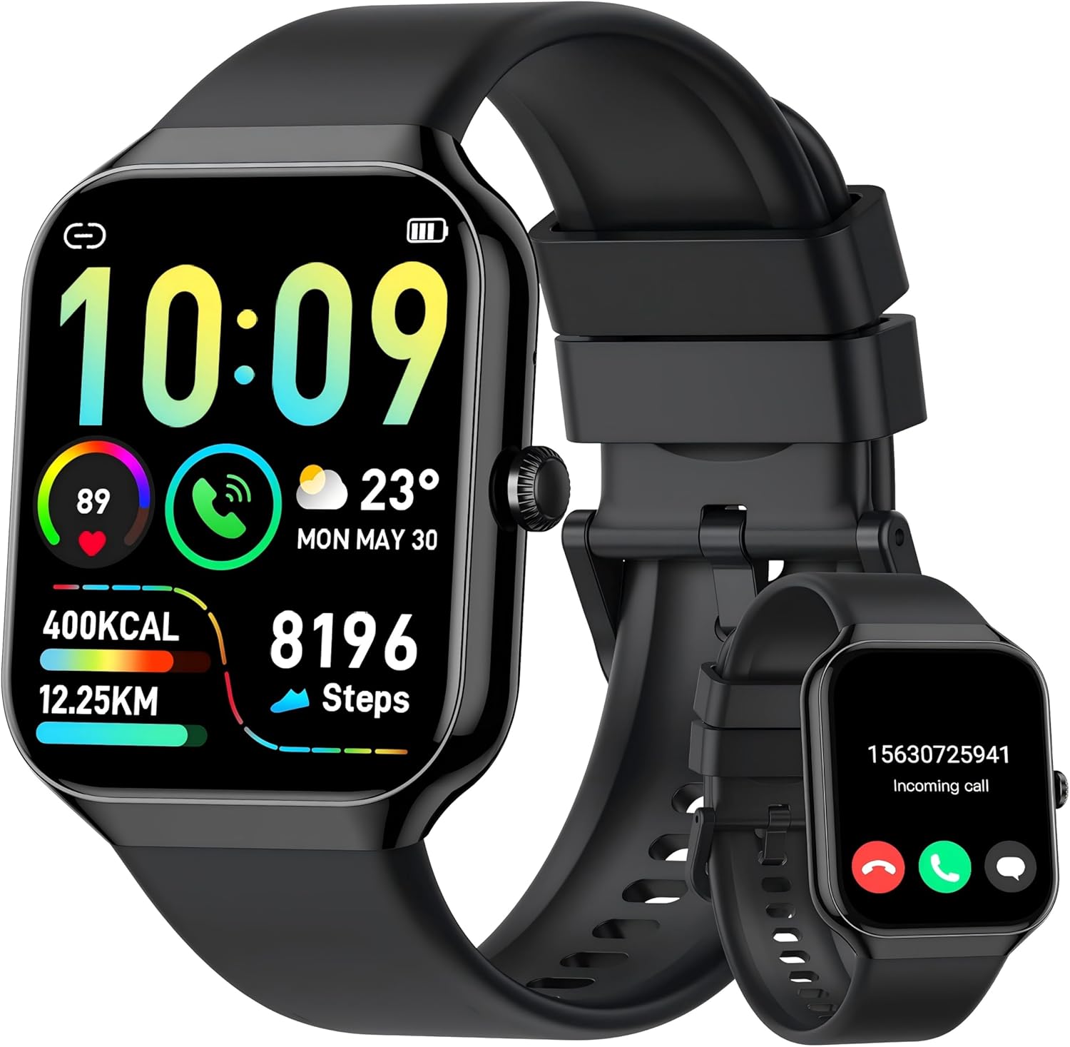 Smart Watch for Men Women Answer/Make Calls, 1.96" HD Fitness Watch with Heart Rate Monitor Sleep Monitor, 113+ Sports Activity Trackers with Step Counter, IP68 Waterproof, Smartwatch for Android/iOS-0