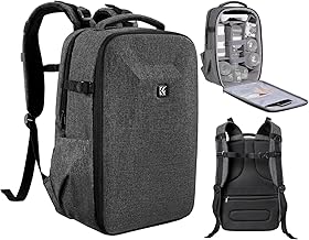 K&F Concept Camera Backpack,Hardshell DSLR Photography Camera Bag with 15-15.6 Inch Laptop Compartment Waterproof Camera Case Compatible for Canon/Nikon/Sony/DJI Mavic Drone