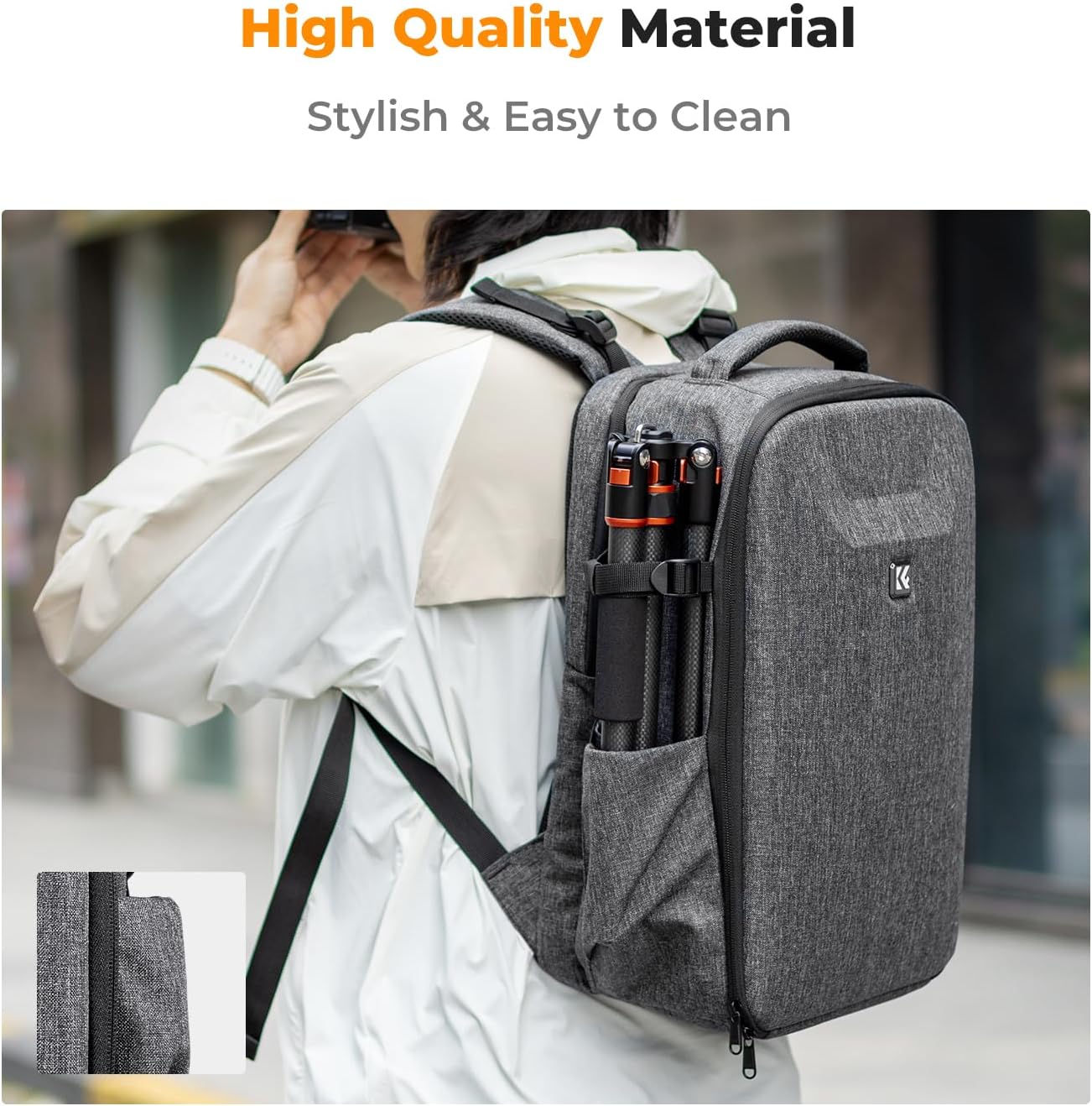 K&F Concept Camera Backpack,Hardshell DSLR Photography Camera Bag with 15-15.6 Inch Laptop Compartment Waterproof Camera Case Compatible for Canon/Nikon/Sony/DJI Mavic Drone-5