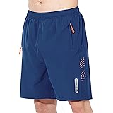 JustSun Mens Shorts with Zip Pockets Gym Running Quick Dry Lightweight Casual Shorts