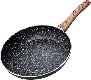 HIYAA Frying Pan 20cm, Non Stick Frying Pan with Sturdy Handle-Anti-Scratch Anti-Stain Small Frying Pan Non Stick, Cast Aluminium Stone Skillet Pan for Induction Hobs, PFOA Free