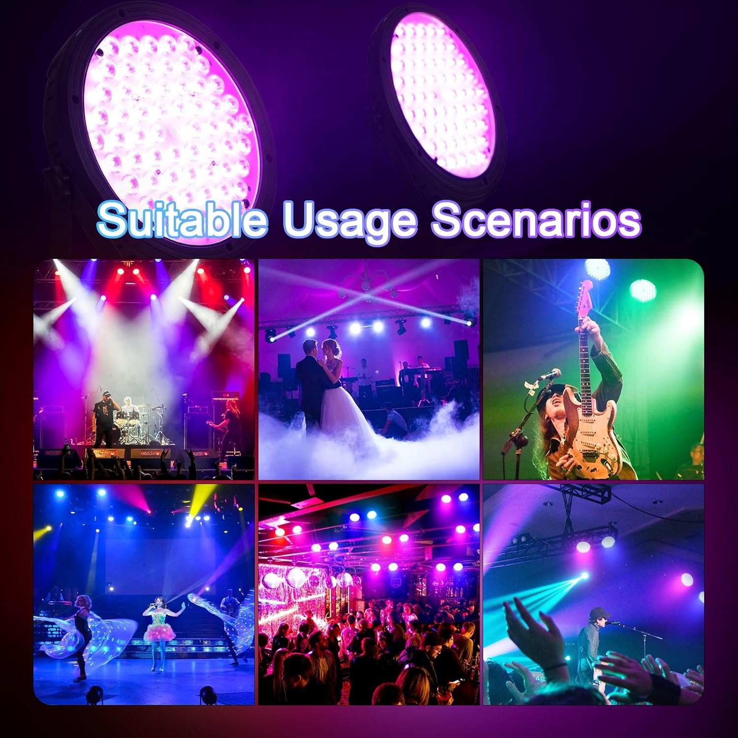 Betopper LED Stage Lights,60W*2 RGBW LED Par Light, RA>90 Hight CRI Party Light with DMX,Stage Lighting for Weeding Disco (2)-6