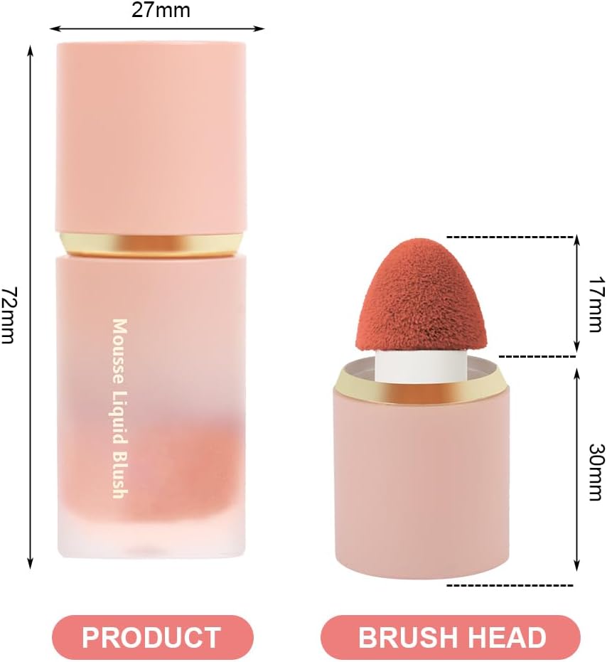 LOPHE Liquid Blush for Cheeks, Soft Cream Liquid Blush, Natural-Looking Face Cheek Tint Blush Makeup, Long Lasting High-Pigment Liquid Blush Blendable Moisturizing Cream Blush for Cheeks Lips (#02)-1