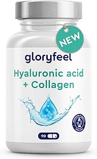 Hyaluronic Acid + Collagen - 90 Capsules with Biotin, Vitamin C from Acerola, Zinc, Selenium & Bamboo Extract - Hair, Skin and Nail Complex for Women & Men - Supplements Made in Germany