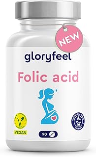 Folic Acid Tablets - 400µg Pure Vitamin B9 - Developed for The 1st Trimester (3 Months) of Pregnancy - Supplements for Women - 100% Vegan, Laboratory Tested & Additive-Free - Made in Germany