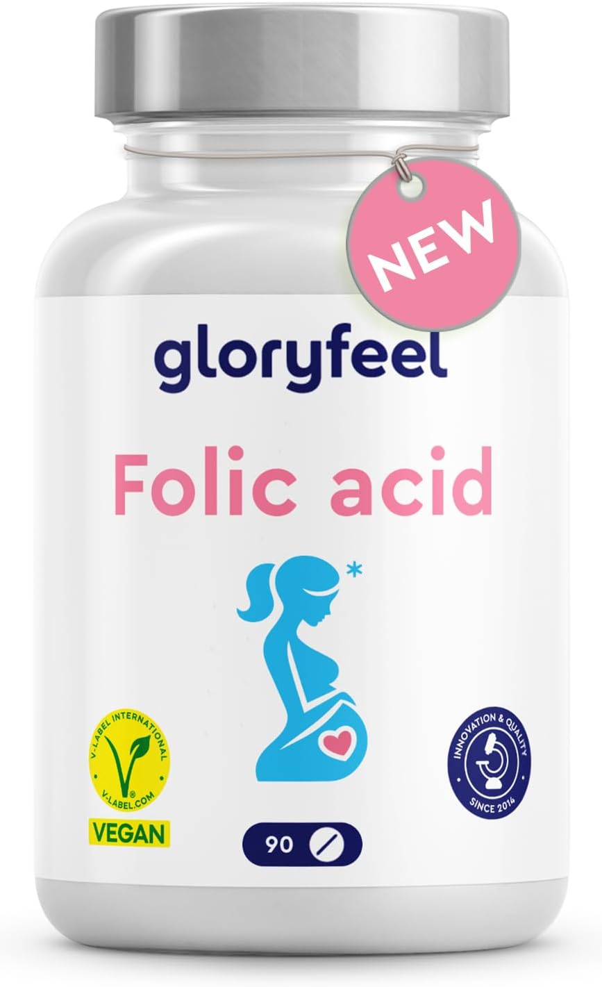 Folic Acid Tablets - 400µg Pure Vitamin B9 - Developed for The 1st Trimester (3 Months) of Pregnancy - Supplements for Women - 100% Vegan, Laboratory Tested & Additive-Free - Made in Germany-0