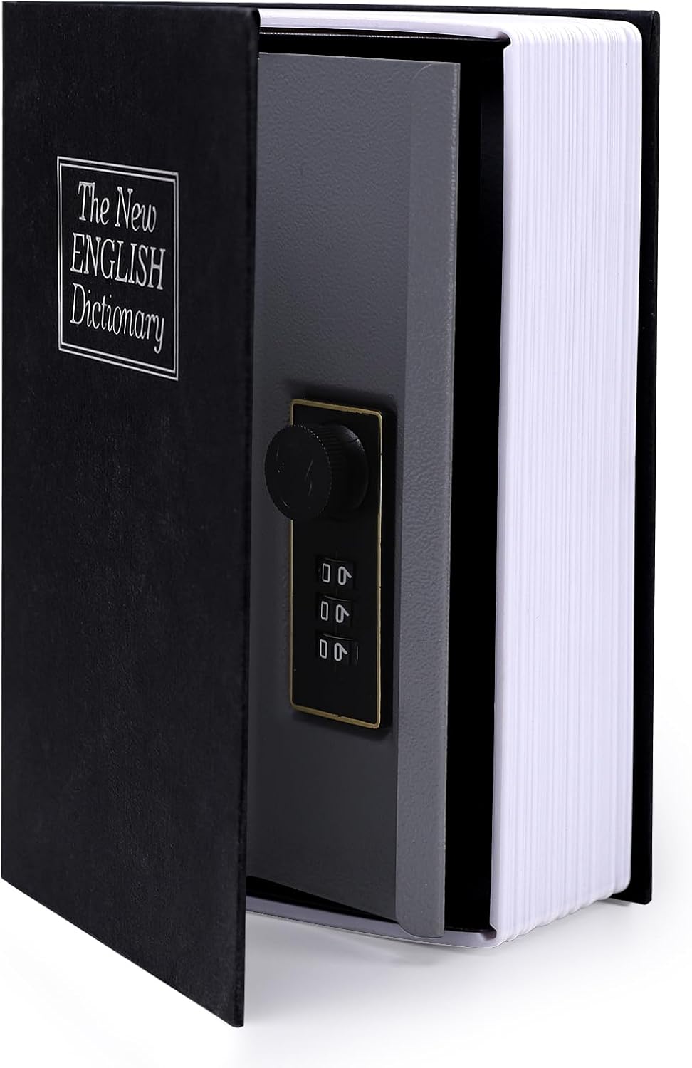 Book Safe, Real Paper Diversion Safe with Combination Lock， Safe box for Home Office，Black-0