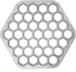 Ravioli Maker, Ravioli Maker, 9.8'' Hexagon Ravioli Mould, 37 Holes Ravioli Cutters Reusable Aluminium Alloy Dumpling Maker for Home Restaurant Dumpling Making, Ravioli Cutters