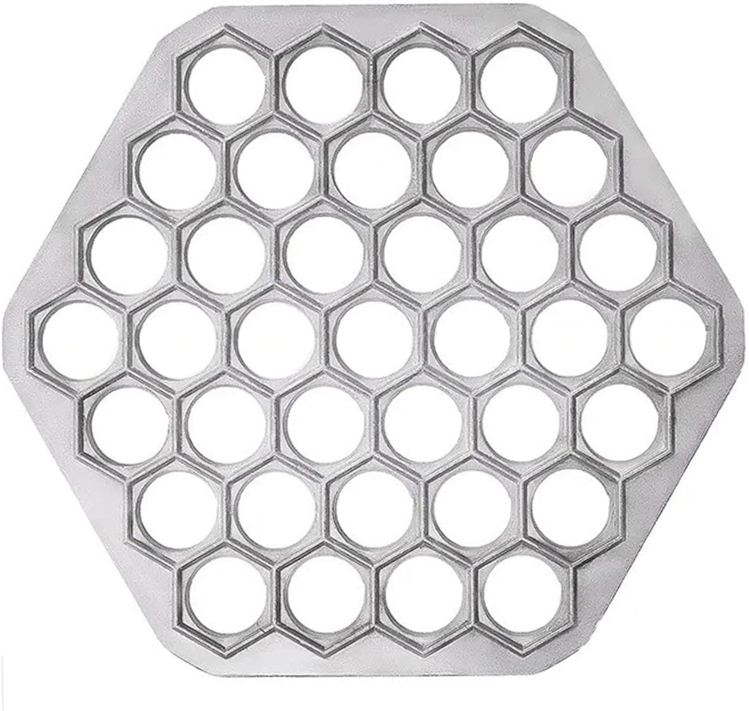 Ravioli Maker, Ravioli Maker, 9.8'' Hexagon Ravioli Mould, 37 Holes Ravioli Cutters Reusable Aluminium Alloy Dumpling Maker for Home Restaurant Dumpling Making, Ravioli Cutters-0