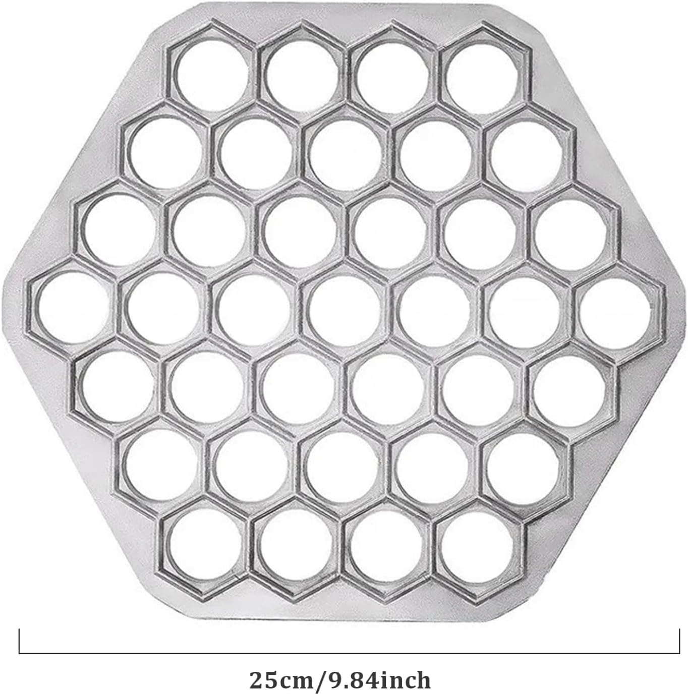 Ravioli Maker, Ravioli Maker, 9.8'' Hexagon Ravioli Mould, 37 Holes Ravioli Cutters Reusable Aluminium Alloy Dumpling Maker for Home Restaurant Dumpling Making, Ravioli Cutters-1