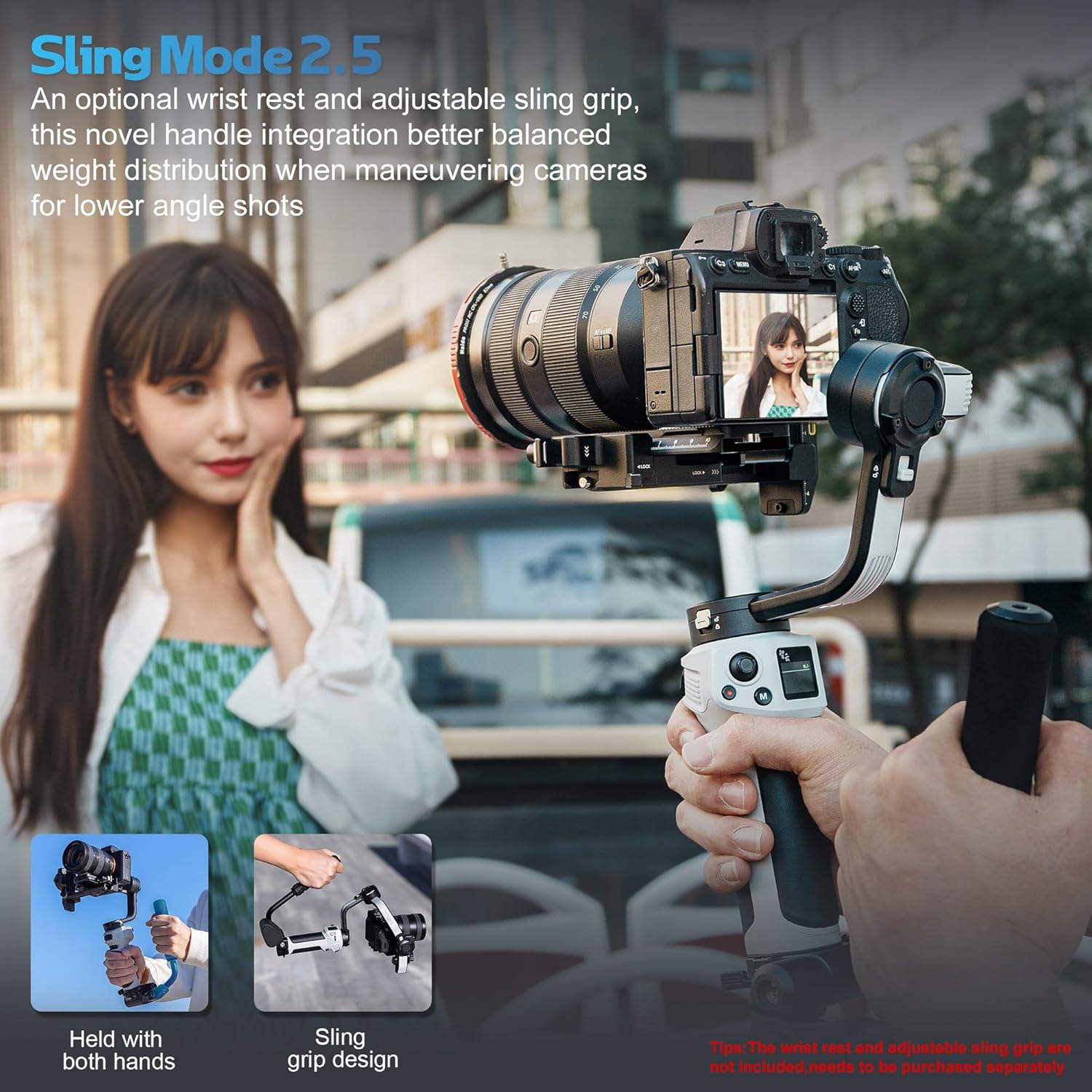 ZHIYUN CINEPEER WEEBILL 3E Mirrorless Gimbal Lightweight Stabilizer, Up to 3kg/6.6lbs Payload, 3-Axis Camera Gimbal for Canon/Sony/Panasonic/Nikon, Bluetooth Shutter Control, Native Vertical Shooting-6