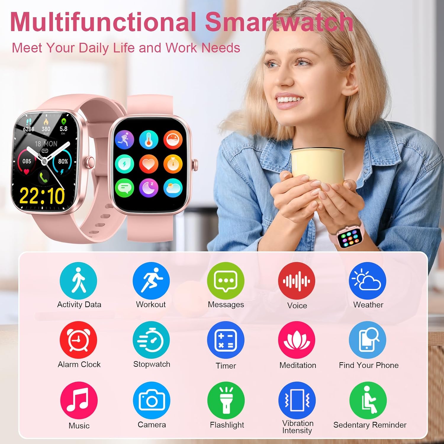 Smart Watch for Men Women, 1.91" Fitness Watch with Make/Answer Call, IP68 Waterproof Smartwatch with 110+ Sports, Fitness Tracker, SpO2 Heart Rate Sleep Monitor, Activity Trackers for Android iOS-5