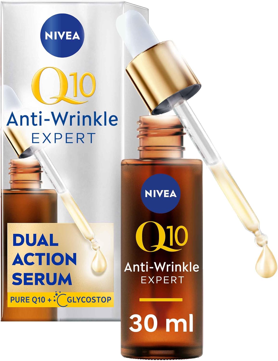 NIVEA Q10 Anti-Wrinkle Expert Dual Action Serum ​(30ml), Anti Ageing Face Serum for Women with Pure Q10, Visibly Reduces and Prevents Wrinkles-0