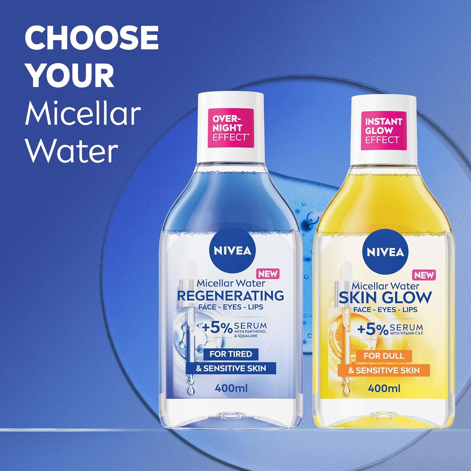 NIVEA Skin Glow Serum Infused Micellar Water (400ml), Revitalising Micellar Cleansing Water with Amino Acid and 5% Vitamin C and E, Gentle Waterproof Makeup Remover-6