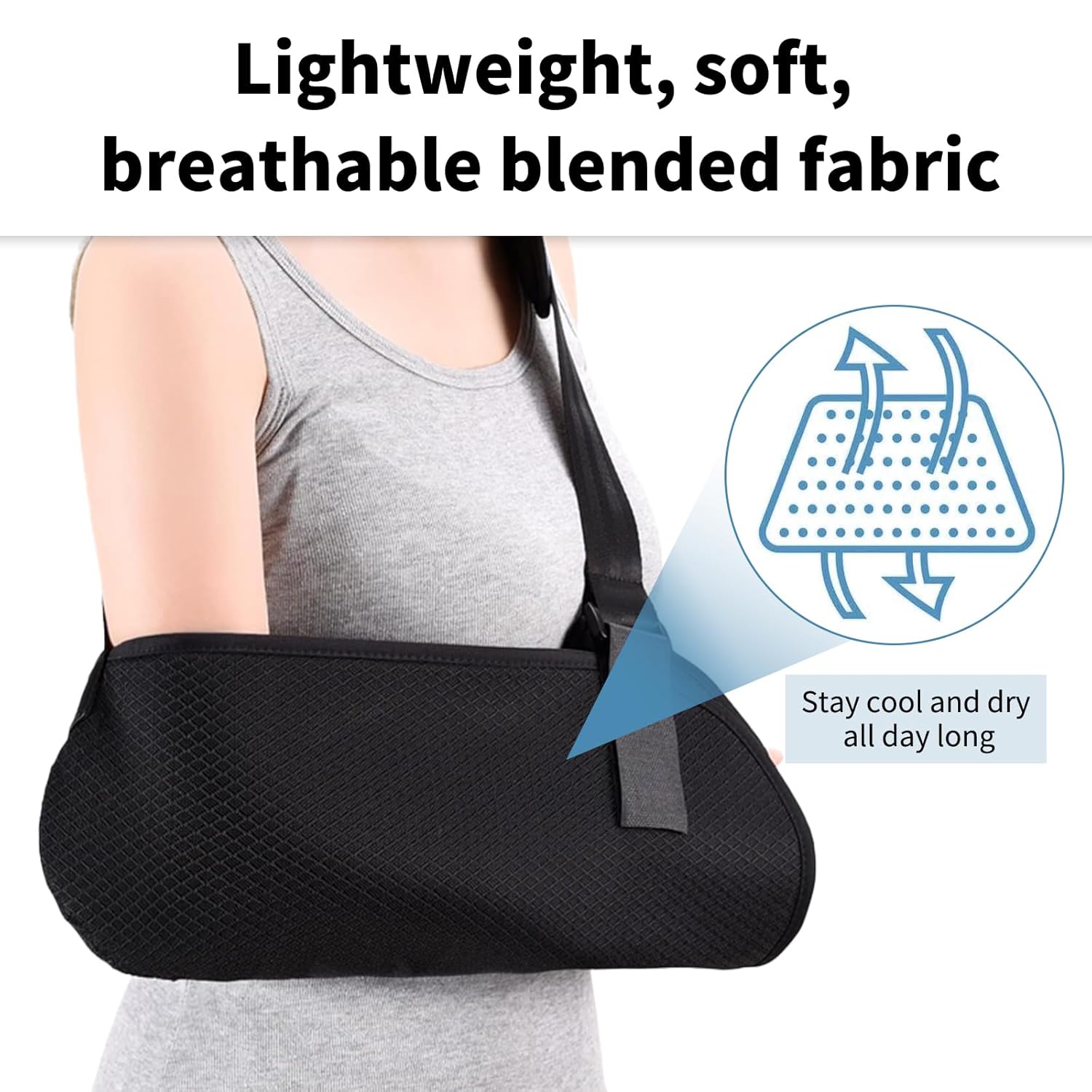 INBOLM Arm Sling for Shoulder Injury,Arm Slings Shoulder Left Right Arm Support Straps for Women Men Lightweight Adjustable Mesh Support Brace for Broken Wrist, Elbow, Arm, Dislocated Shoulder-1