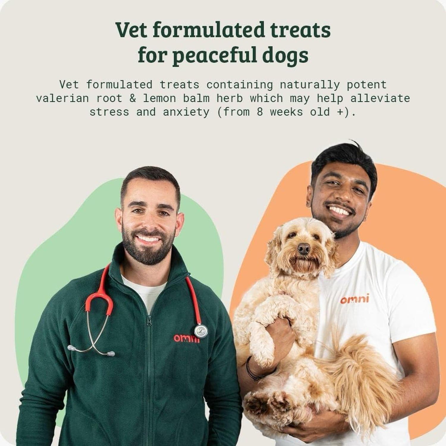 Omni Natural Puppy Treats - Treat for Dog Training Puppies, Fruit and Vegetables for Health, Calcium for Strong Teeth and Bones - Plant Based, Vet Formulated, 8 Weeks Plus, Growing Pups 70g-1