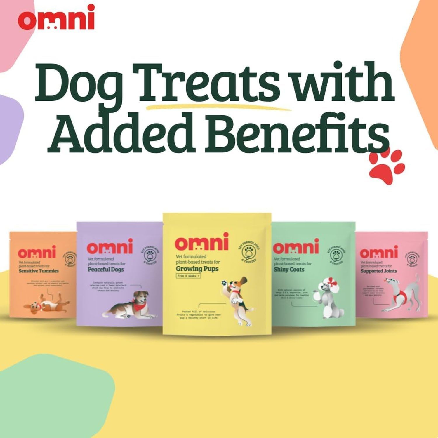 Omni Natural Puppy Treats - Treat for Dog Training Puppies, Fruit and Vegetables for Health, Calcium for Strong Teeth and Bones - Plant Based, Vet Formulated, 8 Weeks Plus, Growing Pups 70g-5