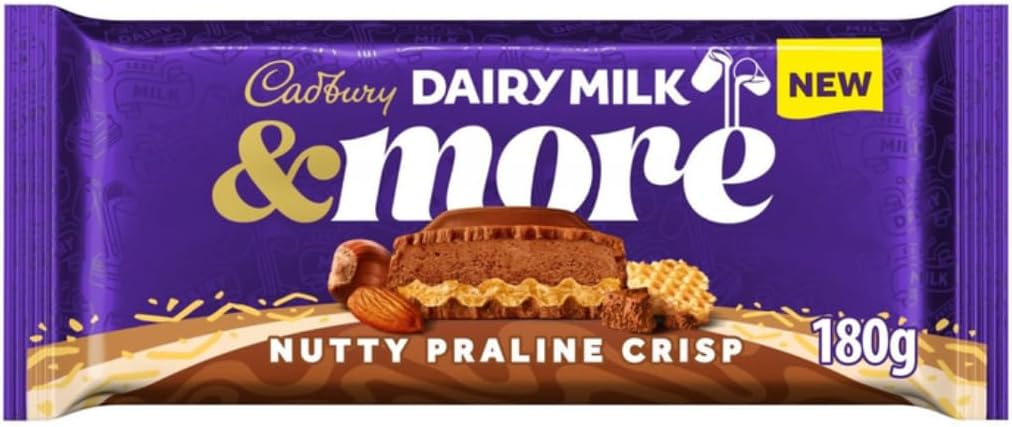 Chocolate Bar Bundle With Dairy Milk & More Nutty Praline Crisp 180g & Dairy Milk & More Caramel Nut Crunch 200g (2 Pack)-2