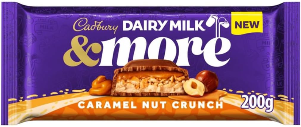 Chocolate Bar Bundle With Dairy Milk & More Nutty Praline Crisp 180g & Dairy Milk & More Caramel Nut Crunch 200g (2 Pack)-3