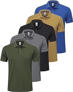 ZENGVEE Men's Polo Shirts Breathable Quick-Dry Moisture Wicking Workout Golf Gym Sport Polo T Shirts Casual Collared Tennis Top