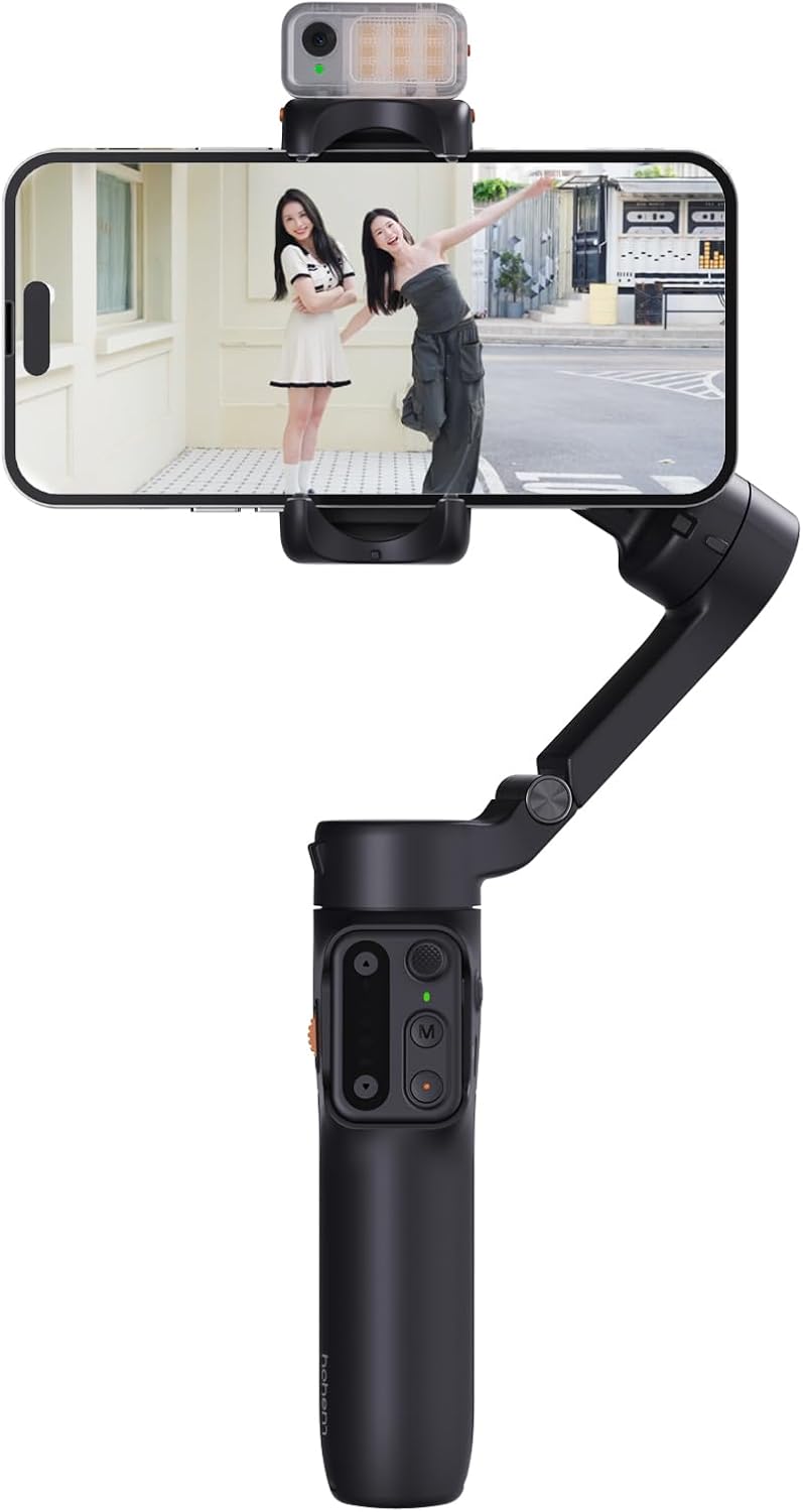 hohem iSteady V3 Gimbal Stabilizer for Smartphone, AI Tracker Fill Light,Detached Remote,Built-in Tripod Extension Rod,2024 Upgraded 3-Axis Phone Gimbal Foldable Stabilizer for iPhone Android-8