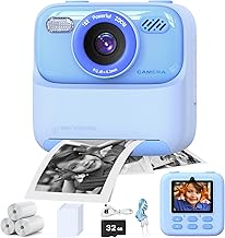 masterbee Kid Camera Instant Print Photo, Birthday Gifts for Girls and Boys, Kids Digital Camera Toys, 1080P HD Video, 3 4 5 6 7 8 9 10 11 12 Year Old Boy Gifts/Girl Gifts Blue