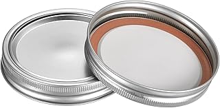 sourcing map Canning Lids, 20 Sets - Tinplate Split-Type Mason Jar Lids and Bands Wide Mouth Leak Proof Fits Storage Cover (Silver)