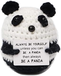 Funny Gifts Positive Panda Gifts Cute Knitted Panda with Positive Words, Cheer Up Gifts for Women Men, Leaving Present Positive Gifts for Valentine's Day Birthday, for Girlfriend Boyfriend