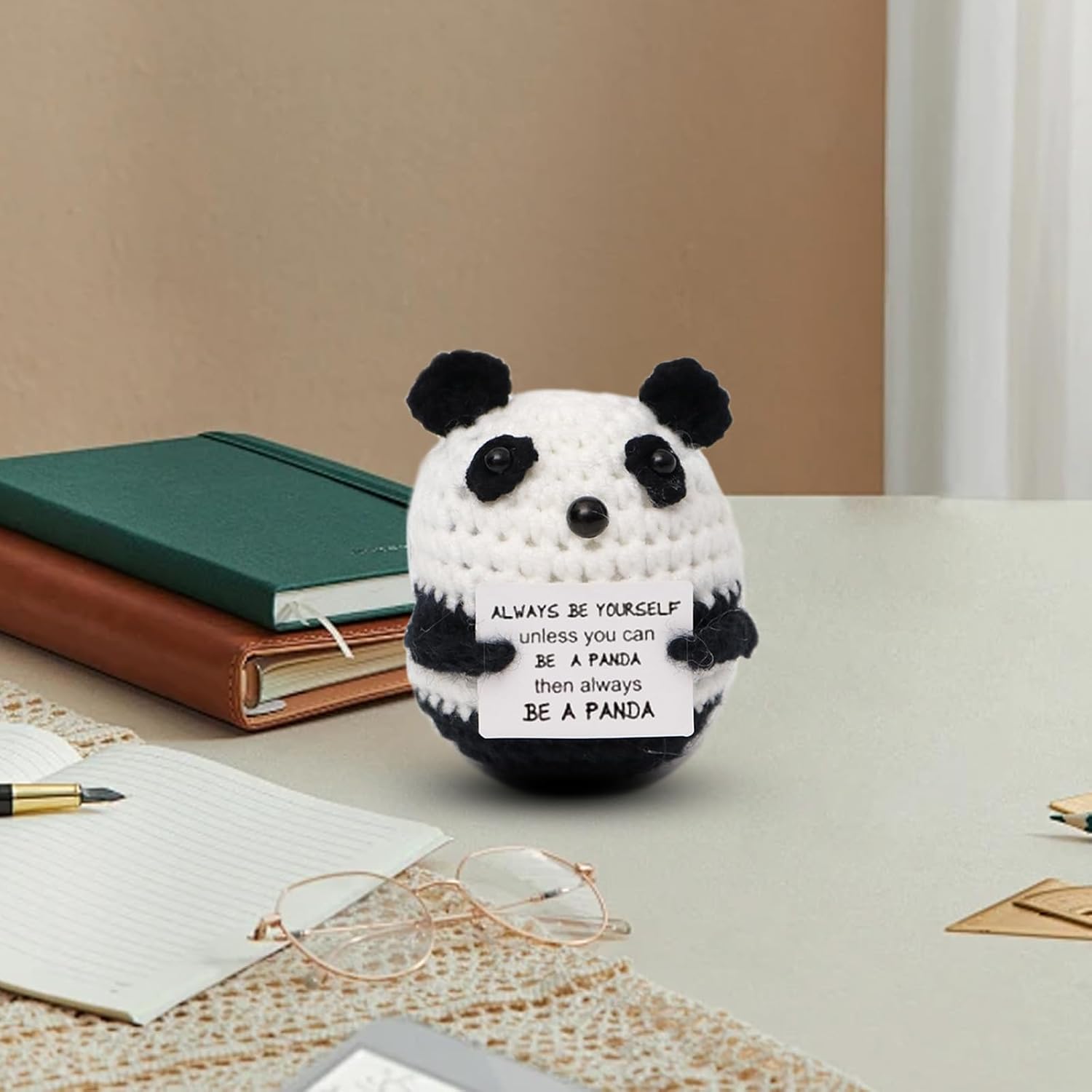 Funny Gifts Positive Panda Gifts Cute Knitted Panda with Positive Words, Cheer Up Gifts for Women Men, Leaving Present Positive Gifts for Valentine's Day Birthday, for Girlfriend Boyfriend-4