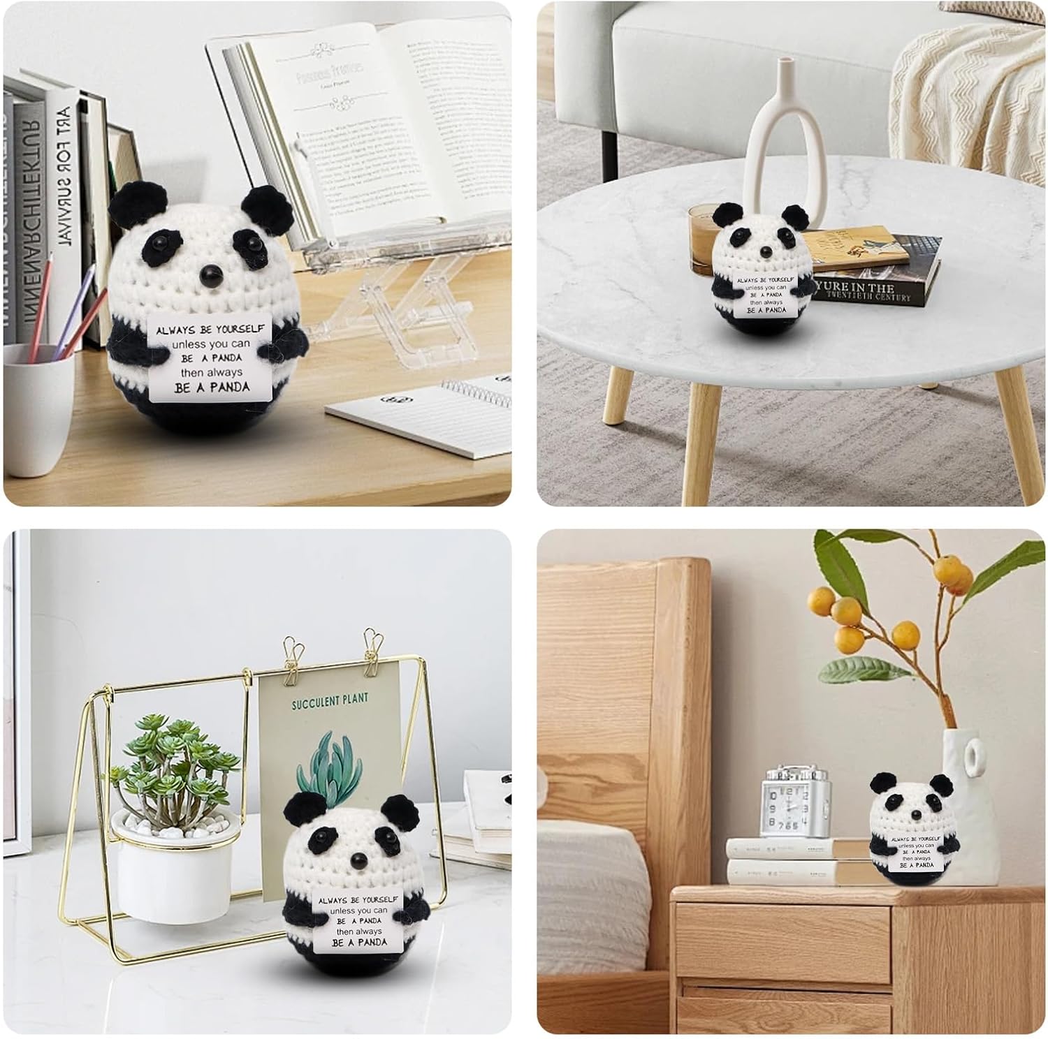 Funny Gifts Positive Panda Gifts Cute Knitted Panda with Positive Words, Cheer Up Gifts for Women Men, Leaving Present Positive Gifts for Valentine's Day Birthday, for Girlfriend Boyfriend-5