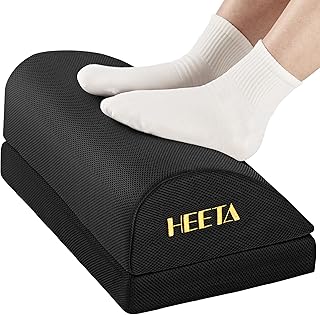 HEETA Foot Rest Under Desk, Ergonomic Footrest Adjustable 2 Optional Height Desk Foot Rest Memory Foam Non-Slip Foot Stool for Home, Office & Gaming