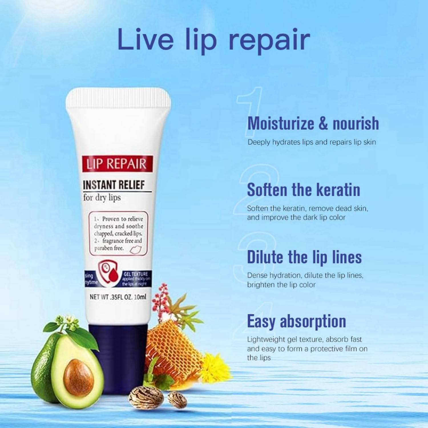 2PCS Lip Repair Cream,Lip Balm Set,Lip Tube Moisturizer Intensive Lip Repair,Hydrating Lip Balm,Long-Lasting Moisture to Soothe Dry Chapped Lips,Lip Balm Repair,Lip Cream for Dry Lips,Lip Care-3