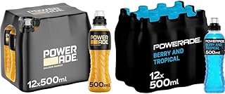 Powerade Sports Drink Mixed Pack of 24x500ml (12x500ml Berry and Tropical & 12x500 Golden Mango)