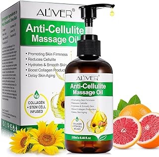 Anti Cellulite Massage Oil 250ml, Natural Anticellulite Oil for Revitalised Skin, Firming Body Oil Massage Oil Improves Skin Firmness for Men Women