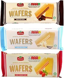 Wafers Bundle With Bello Artizano Chocolate Creme Wafers 100g, Strawberry Creme Wafers 100g and Vanilla Creme Wafers 100g (3 Pack)