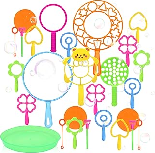 Bubble Wands Set, 27pcs Multiple Sizes Bubble Maker Kit for Kids, Summer Outdoor Giant Bubble Wands Kit for Kids Activity Toys Games