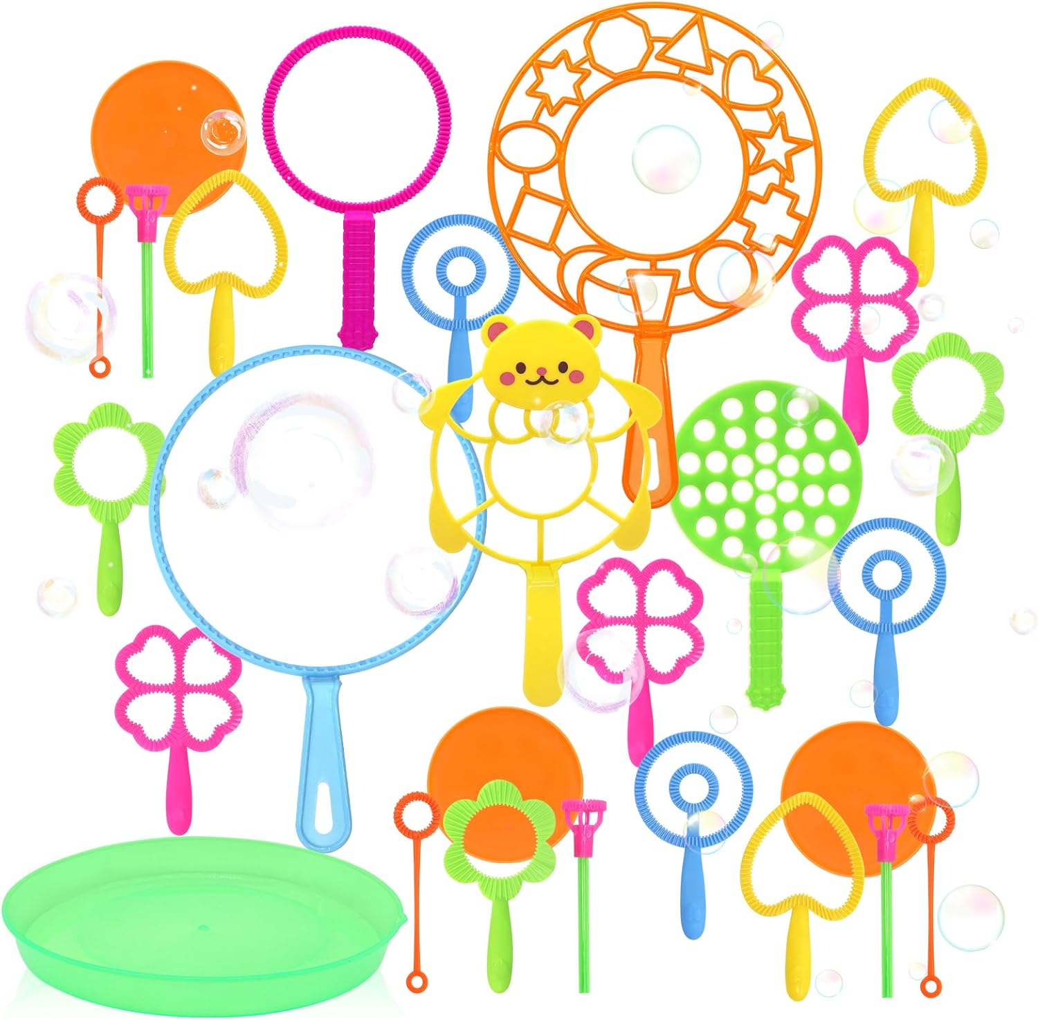 Bubble Wands Set, 27pcs Multiple Sizes Bubble Maker Kit for Kids, Summer Outdoor Giant Bubble Wands Kit for Kids Activity Toys Games-0