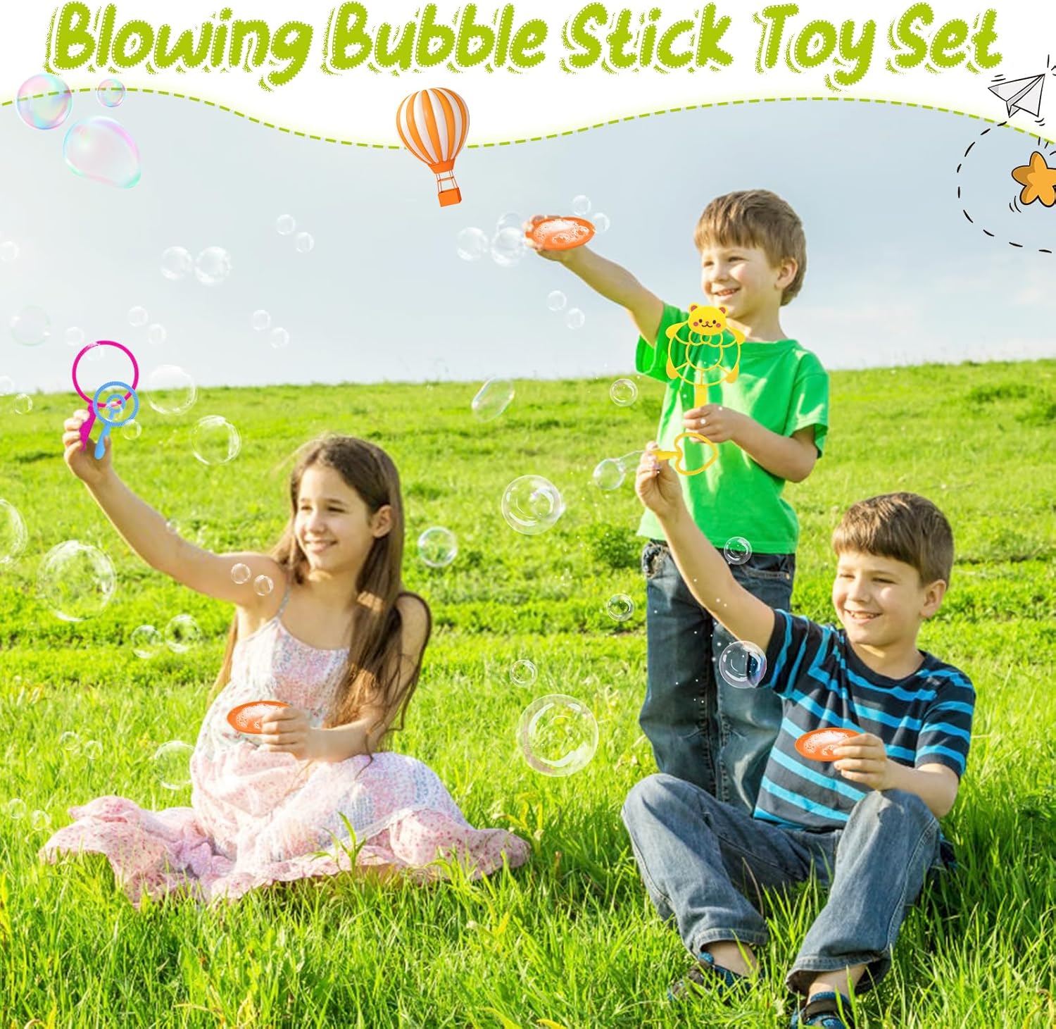 Bubble Wands Set, 27pcs Multiple Sizes Bubble Maker Kit for Kids, Summer Outdoor Giant Bubble Wands Kit for Kids Activity Toys Games-6