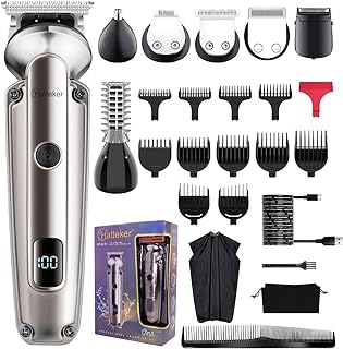 Hatteker Beard Trimmer for Men, Waterproof Hair Trimmer Electric Razor, Cordless Hair Clippers Shavers for Men, Shaving Kit for Nose Mustache Body Facial, Beard Grooming Kit Fathers Gifts for Dad