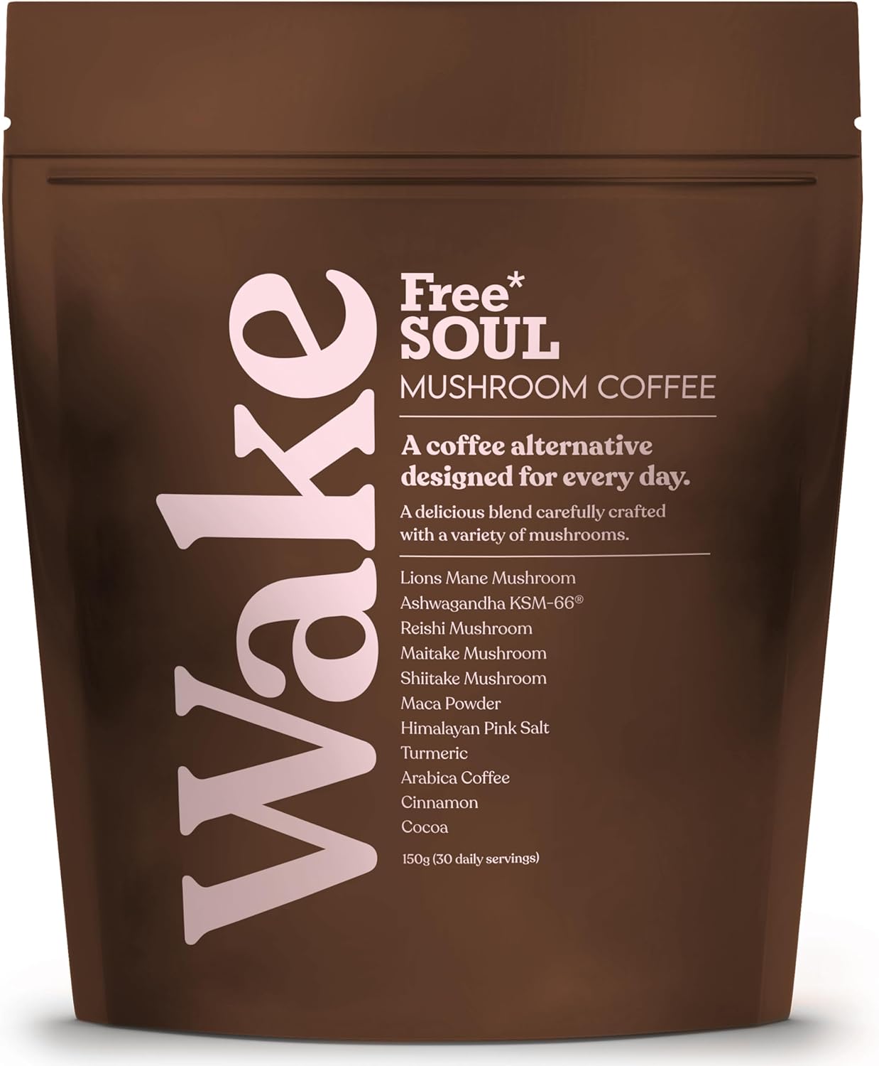 Free Soul Wake – Mushroom Coffee with Lion’s Mane & KSM-66 Ashwagandha – Advanced Functional Mushroom Blend with Superfoods & Ayurvedic Herbs – Lower Caffeine Coffee Alternative – 30 Servings-0